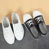 Casual Shoes 2024 Fashion äkta läder kvinnor balettlägenheter loafers andningsbara damer båt snör upp låg grunt skor