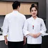 Uniform LG Sleeve Men's Hotel Chef Catering Work Clothes Hot Pot Waiter Workwear Restaurant Canteen Kitchen SU ​​9369#