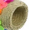 Vêtements pour chiens Chapeau de paille pour animaux de compagnie Spring Summer Sun Hawaiian Party tissé pour