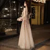 Szampan Golden Evening Dr Women Summer New Elegant Banquet Gowns Suknie Brels Cearów z ramion formalne impreza Dres C1fe#