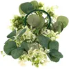 Decorative Flowers Small Wreath Pillar Holder Candlestick Garland Christmas Eucalyptus Centerpieces Tables