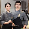 chef Jacket and Apr for Men Women Kitchen Work Uniform Restaurant Cafe Waiter Clothes R4T1#