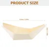 Conjuntos de vajillas 100 PCS CONTENEDORES DE BARCO DE SUSHI Postres Visualización de la bandeja de la bandeja de madera desechable