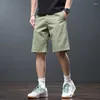 Men's Shorts Slim Fit Casual Cargo Half Pants 2024 Summer Basic Simple For Youth Male Retro American Style Heavyweight Cotton