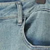 2023 Automne Bonne qualité Vêtements Femmes Jeans droits Plus Taille Vintage Blue Denim Slim Pantalon à jambes larges Pantalon pleine longueur 02nn #