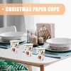 Copas descartáveis palhas 10 PCs Party Water Cup Paper Coffee Glass Canecas de Natal Banquetes de Holder