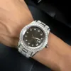 Luxe CZ diamant ijskoud verguld roestvrij staal quartz herenpolshorloge 283L