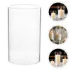 Candle Holders 2pcs Glass Cover Candleholder Tube Shade Open Flame Cylinder