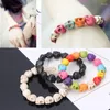 Strand Trendy Skeleton Beads Howlite Turchese Bracciale Stone Skull Fascia da polso elastica alla moda per l'amicizia