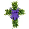 Decoratieve Bloemen Kruis Garland Lente Decor Kransen Voor Voordeur Planten Teardrop St Patrick Day Zachte Pvc Buxus Patricks Keuken