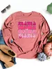 T-shirt manica lunga autunno/inverno da donna taglie forti, festa della mamma rosa, stampa MAMA di San Valentino, più colori, stile casual, k5qr#