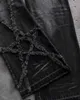 High Street Retro Stars Furred Jeans Men Y2k Goth Goth Harajuku Fashion High-Waist Baggy Baggy Pantal