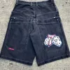 JNCOバギーデニムショーツハラジュクY2Kジーンズヒップホップヴィンテージパターン夏の新しい男性ゴシックメンズバスケットボールショーツストリートウェアM4S5＃