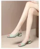 Женские сандалии, туфли-лодочки с открытым носком, легкие зеленые летние туфли без шнуровки на среднем каблуке, женские повседневные туфли Escarpins Femme Tacones jer Zapatillas 2022 H240328IWZ3