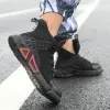 ブーツ鋼のつま先の安全靴穿刺夏の男性女性通気性メッシュワークシューズインダストリアル建設ブーツスニーカーソフト