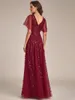 Elegant kväll Dr Romantic Shimmery Deep V-Neck Ruffle ärmar någonsin Pretty of 2024 Burdy Gace Sequin Maxi LG GOWNS N7XC#