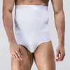 Underpants Oeak Homens Shaperwear Briefs Duas Camadas Cintura Alta Bodyshape Fitness Slim Shorts Leg Control Underwear 2024