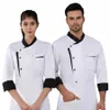 Camisa do chef do restaurante, jaqueta de cozinha do hotel, homens, mulheres, uniforme de cozinheiro, padaria, café, garçom, roupas de trabalho x6it #