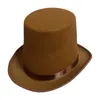 Bérets Fedora Top Hat Noir À Bord Court Dress Up Cowboy Cadeau Surprise Pour Petit Ami Père Oncle Casual