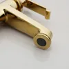 Wastafelkranen YANKSMART Luxe Gold Plating Keramiek Wastafel Kraan Enkele Handgreep Badrandcombinaties Koud Water Mengkraan