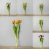 7pcs / set tulipes artificielles fleurs bricolage bouquet de tulipes décoration de jardin en plein air maison fête de mariage décor saint valentin fausses fleurs 240322