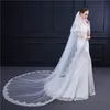 3,8 mètres Lg Fi mariée cathédrale blanche voile dentelle exquise grande queue voile de mariage marier voile avec peigne accessoires w9Fh #