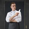 winter Chef Clothes Restaurant White Kitchen Uniform Hotel Men's Kitchen Jacket Bakery Apr for Waitr Cafe Waiter Hat 14Zu#