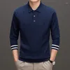 Men's Sweaters Men Silk Wool Autumn Spring Long Sleeeve Turn-Down Collar Knit Pullovers