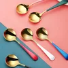 Spoons Stainless Steel Server Rust-proof Dessert Spoon Set Non-slip Serving For Home Kitchen Ideal Ice