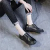 Casual Shoes 2024 Spring Women's Plus-size Vintage British Style Small Single Flat Soft Sole Lace-up Low-top