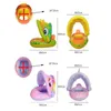 Baby Safe Inflatable Ring Swimming Wheels With Adjustable Sunshade Seat Children Beach Accessories Pool Toys 240322