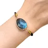 Strand Natural Stone Rose Quartz Lapis Lazuli Apatite Knutt handgjorda vävda armband Kvinnor pärlor flätan justerbar