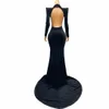 sexy Stage Evening Black Veet Sier Rhinestes Big Train Dr Crystals Outfit Nightclub Birthday Party Gowns Collectis E3mH#