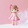 装飾的な置物少女ピンクのベビーシャワーキッズギフトバースデーパーティー用品ベイクウェアミニチュアケーキデコレーションツール