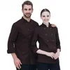 lg manica giacca da cuoco unisex uomo donna ristorante hotel cuoco cappotto cucina vestiti cameriere panettiere uniforme 88Am #