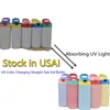 USA STOCKED UV Color Changing Bottle 12oz Sublimation Straight Kids Sippy Cups Stainless Steel Double Wall Insulated Vacuum Sunsh255M