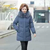 Frauen mittleren Alters Parkas Kunstpelzkragen Jacken Winter Plus Veet Lamm Kapuzenmäntel Cott Jacke Damen Mama Mantel D3Ks #