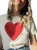 Plus-size Women's Dr Heart-Shaped T-shirt Summer Crew-Neck kortärmad avslappnad vintage elegant T-shirt för kvinnor C2XV#