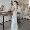 Boho Wedding Dres 2023 Abiti da sposa bohémien con maniche ad aletta Scollo a V Gonna a pieghe aperta sul retro Abiti da sposa eleganti A-line 82oX #