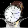 Relógios de pulso Novo 2023 Genebra Homens Assista Numerais Romanos Blu-Ray Faux Leather Band Quartz Analog Business Relógio de Pulso Venda Relogio Masculino 24329