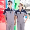 Letnie ubrania robocze mężczyźni Kobiety Pracownicze Kołania Odbijowe cienkie oddychające warsztaty fabryczne mundury samochodowe Suiko odzieży roboczej 35am#