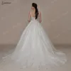 Bepeithy Bride Роскошное свадебное платье с V-образным вырезом и кристаллами 2023 г. Рукав со шлейфом и бисером Изысканное свадебное бальное платье цвета слоновой кости Весна a5ii #