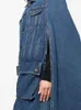 Twotwinstyle denim Casual Jackets för Womn Lapel LG Sleeve Patchwork Single Breasted Vintage Jacket Female Fi Clothing Q69i#