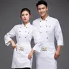 Chef chaqueta hombres LG manga chef camisa abril sombrero panadería cocinero abrigo unisex cocina pastelería ropa restaurante camarero uniforme mujeres e5io #