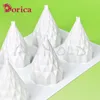 Baking Moulds Dorica 6 Cavity Diamond Christmas Tree Mousse Cake Mold DIY Chocolate Jelly Pastry Silicone Mould Kitchen Bakeware Accessories