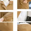 Winter Mid-Länge Mit Kapuze Fleece Gefüttert Mantel Frauen Warme Parka Verdicken Outwear Beiläufige Lose Jacken Trenchcoat Snoar Windjacke E9ZJ #