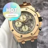 AP Casual Wrist Watch Epic Royal Oak Offshore Series 26470or Mens relógio 18K Timer de Data de Ouro Rosa 42mm Garantia Automática de Relógio Automático