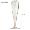 Disposable Cups Straws 54 Gold Glitter Plastic Champagne Flutes -Wedding Parties Toasting Glasses Cup Party Cocktail