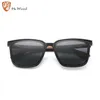 Hu Wood Square Men Women Sunglasses Polarized Sun Glasses Blue Lenses Wooden Legs Shades Uv400 GR8052 240322