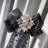 Bow Ties Koreańska moda Nowa mała pachnące feng shui diamond duży muszka damska letnia czarna koszulka klatki piersiowej akcesoria Y240329